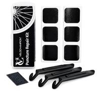 VeloChampion Kit de Reparación de Pinchazos con Parches Autoadhesivos | 6 parches, 3 desmontadores y estuche. Para cámaras y neumáticos de carretera, MTB y bicicletas eléctricas