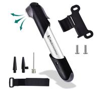 VeloChampion Minibomba de Bicicleta con Soporte para Cuadro | Aleación Resistente | Válvulas Presta, Schrader y Dunlop | Bicicletas de Carretera, Montaña y Eléctricas (Bomba Aleación 7)