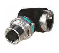 Velocidad Adaptador RJ45 de 8 Pines de 12 mm Adaptador de código D de 4 Pines a Cat6 para Sistemas de automatización Configuraciones Plug and Play de 10 / s Acoplador Impermeable