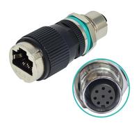 Velocidad Adaptador RJ45 de 8 Pines de 12 mm Adaptador de código D de 4 Pines a Cat6 para Sistemas de automatización Configuraciones Plug and Play de 10 / s Acoplador Impermeable