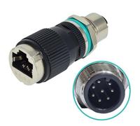 Velocidad Adaptador RJ45 de 8 Pines de 12 mm Adaptador de código D de 4 Pines a Cat6 para Sistemas de automatización Configuraciones Plug and Play de 10 / s Acoplador Impermeable