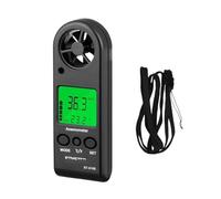 Velocidad del viento portátil, anemómetro digital con medidor de temperatura con retroiluminación(1 PACK)