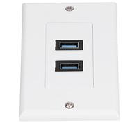 Velocidades de Carga Rápida, Diseño de Doble Toma, Compatibilidad Amplia 2 Placa de Pared USB 3.0 con Conector para el Dispositivo, Instalación Fácil