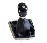Velocidades Pomo Compatible Con Ford Para Focus-2 Para MK2 Para FL Para C-MAX 2006 2007 2008 2009-2011 Pomo De Palanca De Cambios Manual De 5/6 Velocidades Funda De Fuelle(Blakc-6Speed-Big)