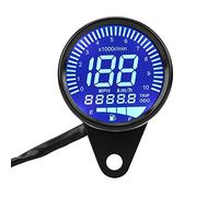 Velocímetro digital motocicleta, impermeable con retroiluminación LED tacómetro medidor nivel aceite 12V DC universal for motocicletas clásicas, riders profesionales y entusiastas de customización
