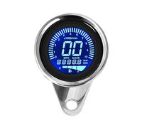 Velocímetro Digital Universal para Motocicleta de 12 V, odómetro, tacómetro, indicador Combustible con luz Fondo Cuentakilómetros(White)