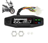 Velocímetro LCD para motocicleta - Tacómetro digital con indicador de marcha, conjunto de instrumentos del tablero | Medidor de pantalla universal para motocicletas para seguimiento de velocidad, dato