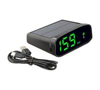 Velocímetro solar GPS para coche, pantalla frontal, sensor de luz LED digital, brújula alimentada por el sol, interruptor KMH MPH, negro, para instrumento
