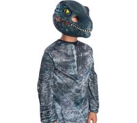 Velociraptor Azul Con Movible Jaws Máscara Niños Dinosaurio Máscara Disfraz