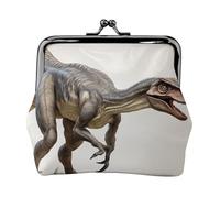 Velociraptor Dinosaur02 - Monedero pequeño para mujer, con cierre de beso, para monedas, tarjetas, objetos pequeños