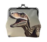 Velociraptor Dinosaur04 - Monedero pequeño para mujer, con cierre de beso, para monedas, tarjetas, objetos pequeños