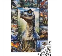 Velociraptor Mundo de Dinosaurios Puzzle de 1000 Piezas Papel para Adultos Escena de Aventura Prehistórica Puzzle para Toda la Familia Relajación Hogar 52x38cm/1000pcs