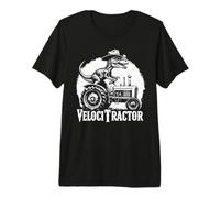 Velocitractor: Dinosaurio Velociraptor Conduce un Tractor Divertido Camiseta Premium