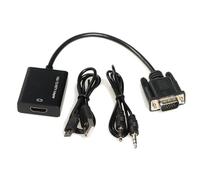 Velocraze Adaptador - Convierte señal VGA a HDMI con Audio; Incluye Puerto microUSB; Ideal para conectar Dispositivos a Pantallas Modernas.