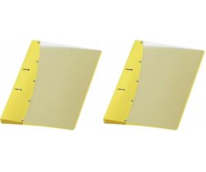 Veloflex 1141410 Diamond - Carpeta archivadora (A4, 2 anillas, 20 mm, polipropileno), color amarillo (Paquete de 2)
