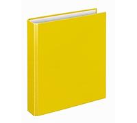 VELOFLEX 1153010 - Carpeta de anillas Basic, DIN A5, 1 pieza, amarillo, altura de relleno 25 mm, carpeta con 4 anillas mecánicas, carpeta estrecha