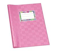 Veloflex 1352122 - Funda para cuaderno, DIN A5, estructura de rafia, cubierta de polipropileno, con etiqueta para nombre, 25 unidades, color rosa