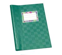 Veloflex 1352140 - Funda para cuaderno (DIN A5, estructura de rafia, lámina de PP, con etiqueta para nombres, 25 unidades), color verde