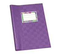 VELOFLEX 1352170 - Funda para cuaderno escolar, DIN A5, cubierta de polipropileno, grano de rafia, con etiqueta de nombre, color morado, 25 unidades