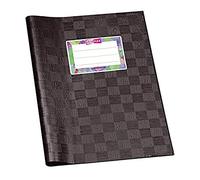 VELOFLEX 1352180 - Funda para cuaderno escolar (DIN A5, polipropileno, grano de rafia, con etiqueta para nombre, 25 unidades), color negro