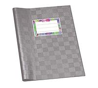 Veloflex 1352181 - Funda para cuaderno (DIN A5, 25 unidades, polipropileno, cubierta de rafia, con etiqueta para el nombre), color gris