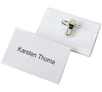 VELOFLEX 2014100 - Identificador Velocard 90 x 57 mm, con clip y pasador, paquete de 25, transparente brillante