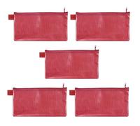VELOFLEX 2706020-5 - Bolsa con cremallera roja, 5 unidades, 235 x 125 mm, bolsa portadocumentos de material EVA reforzado con tejido