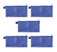 VELOFLEX 2706050-5 - Bolsa con cremallera azul, 5 unidades, 235 x 125 mm, bolsa portadocumentos de material EVA reforzado con tejido