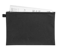 VELOFLEX 2724000 - Bolsa bancaria A4, bolsa de transporte, cartera, textil resistente, cremallera metálica, negra