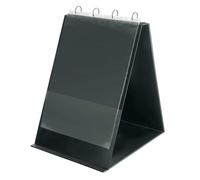 VELOFLEX 4133280 - Rotafolio de mesa (DIN A3, formato vertical, con bolsillos transparentes, PVC, carpeta de anillas), color negro