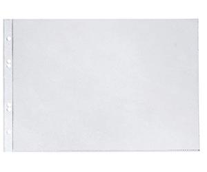 Veloflex 4340300 - Fundas para folletos DIN A4 horizontal, fundas transparentes, láminas transparentes, lámina de polipropileno, perforación, 10 unidades