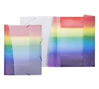 VELOFLEX 4432404 - Carpeta Rainbow Diamond, DIN A3, con banda elástica, resistente, carpeta legal de PP, organizador de archivos