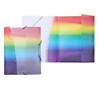 VELOFLEX 4442404 - Carpeta Rainbow Diamond, DIN A4, con banda elástica, resistente, carpeta legal de PP, organizador de archivos