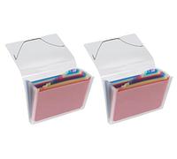 VELOFLEX 4446290 - Carpeta de compartimentos Crystal DIN A4, con 12 compartimentos y pestañas, material PP, separadores de colores, transparente