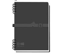 VELOFLEX 5105180 - Libreta de direcciones con encuadernación en espiral DIN A5, de PP, con índice de 12 piezas, encuadernación de anillas para teléfono, negra