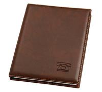 VELOFLEX 5158760 - Carpeta telefónica con anillas Exquisit, mecanismo de 4 anillas redondas, registro de plástico de 12 piezas de la A a la Z, marrón, 1 unidad