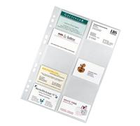 VELOFLEX 5341000 - Fundas para tarjetas de visita DIN A4, para 20 tarjetas por funda, paquete de 10 transparentes