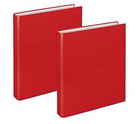 VELOFLEX A114102 - Carpeta de anillas Basic, DIN A4, 2 piezas, rojo, altura de llenado 25 mm, mecanismo de 2 anillas