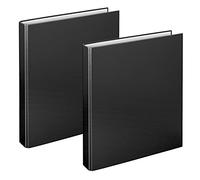 VELOFLEX A114108 - Carpeta de anillas Basic, DIN A4, 2 piezas, negra, altura de llenado 25 mm, mecanismo de 2 anillas