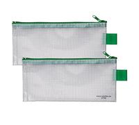 VELOFLEX A270600 - Bolsa con cremallera DIN A6, 2 piezas, 200 x 100 mm, bolsa portadocumentos de PVC reforzado con tejido
