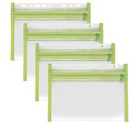 VELOFLEX A435004 - Funda portadocumentos con cremallera, 4 piezas, DIN A5, archivable, verde, VELOBAG XXS, bolsillo con cremallera