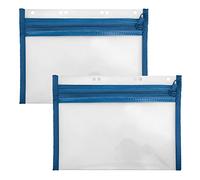 VELOFLEX A435005 - Cubierta para documentos con cremallera, 2 piezas, DIN A5, archivable, azul, VELOBAG XXS, bolsillo con cremallera