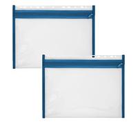 VELOFLEX A435405 - Funda portadocumentos con cremallera, 2 piezas, DIN A4, archivable, azul, VELOBAG XS, bolsillo con cremallera