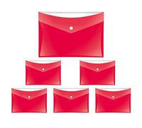 VELOFLEX A455012 - Sobre para documentos Velocolor, 6 unidades, DIN A5, rojo, sobre para documentos de película de PP
