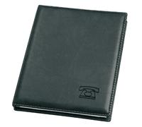 VELOFLEX 5158780 - Carpeta de anillas para teléfono, lámina blanda, con índice A-Z de 12 piezas, 4 anillas, libreta de direcciones, negro