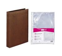 VELOFLEX - Carpeta de anillas Exquisit A4, marrón, con 10 fundas folletos