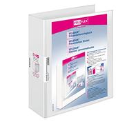 Veloflex - Archivador para presentaciones (Velodur, DIN A4, revestimiento de polipropileno, 4 anillas en D, 50 mm), color blanco
