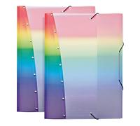 VELOFLEX - Carpeta de recopilación Rainbow Diamond A3, 2 uds., elástico