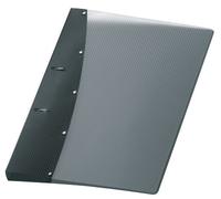 VELOFLEX - Carpeta DIN A4, carpeta de anillas Diamond, 2 anillas, negra | Parte frontal transparente, superficie texturizada Diamond, altura de llenado de 20 mm, para unas 200 hojas de papel de 80 g