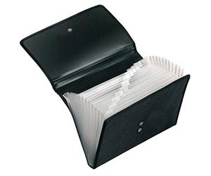 VELOFLEX - Carpeta «Office» A4, 12 compartimentos, negra | Con lengüetas, cierre magnético, carpeta de organización, tejido resistente, bordes reforzados con tejido, para documentos